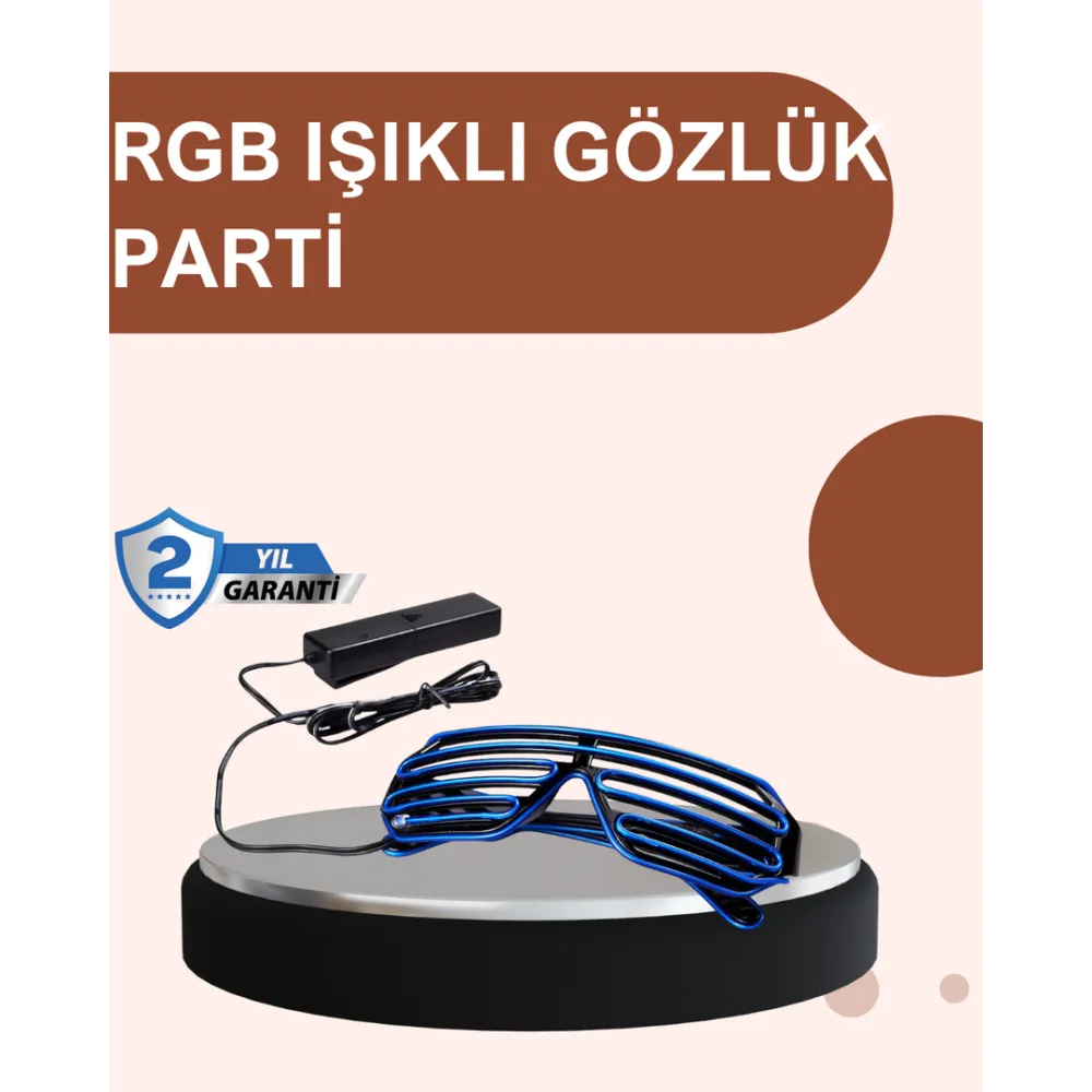 Renkli Led Işıklı Eğlence Gözlüğü Parti Aksesuarı