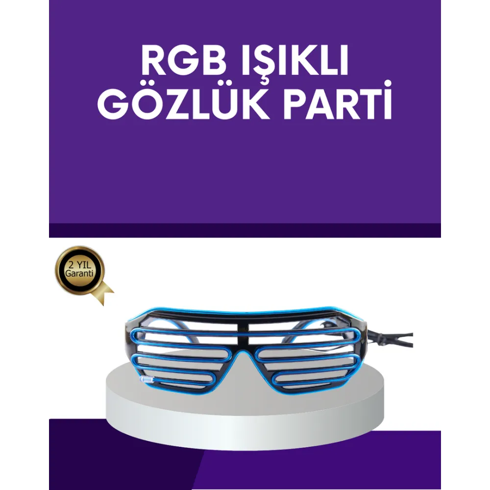 Led Işıklı Parti Gözlüğü Renkli Eğlence Aksesuarı