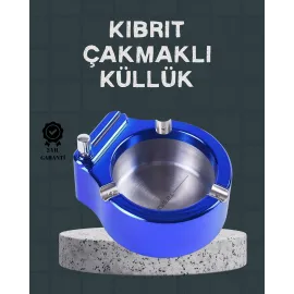 Masa Üstü Çakmaklı Küllük Paslanmaz Metal Gövde