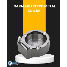 Yuvarlak Çakmaklı Küllük Dayanıklı Metal Yapı
