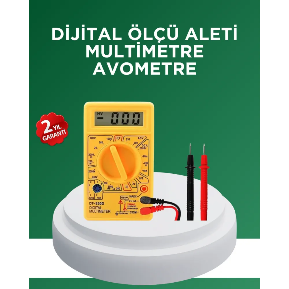 Dijital Multimetre Ölçü Aleti Ac Dc Ölçüm Ve Lcd Ekranlı