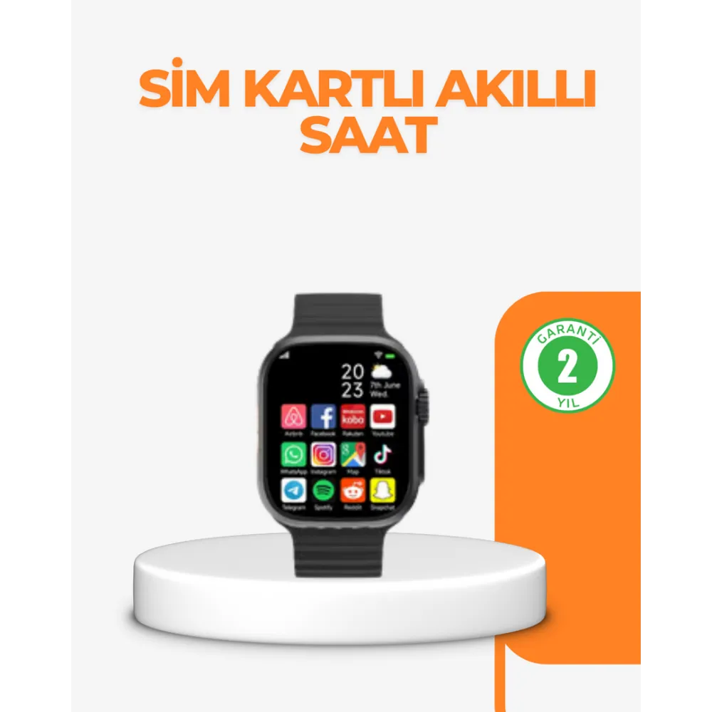 Telefon Bağımsız Sim Kartlı Akıllı Saat Nabız Ölçerli