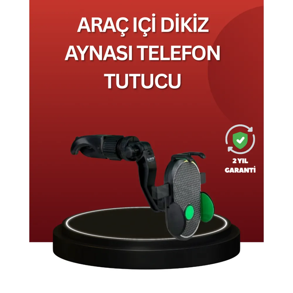 Ayarlanabilir Kıskaçlı Dikiz Aynası Telefon Tutucu Tüm Telefonlarla Uyumlu
