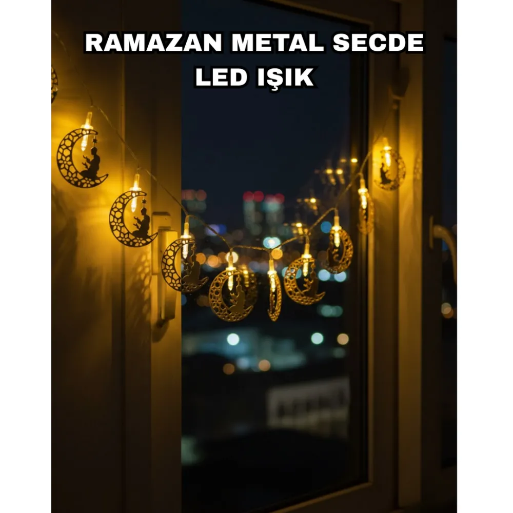 Dekoratif Ramazan Ay Işığı Secde Eden Adam Figürlü