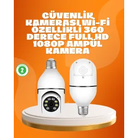 Tam Karanlıkta Görüntüleme Sağlayan 1080P Ampul Güvenlik Kamerası