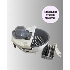 Döner Mekanizmalı Rende Bıçaklı Sebze Dilimleyici Seti