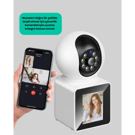 WiFi İç Mekan Kamera 2K Gece Görüşlü Çift Yönlü Görüntü Konuşma Destekli