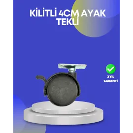 Dolap ve Raflar İçin 4 cm Kilitli Tekerlek Tekli