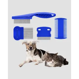 4’Lü Kedi Köpek Tüy Temizleme Seti – Paslanmaz Çelik,ergonomik Ve Uzun Ömürlü