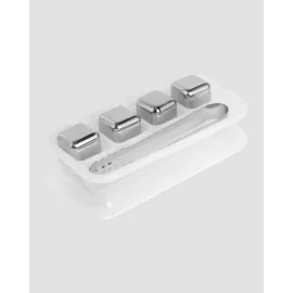 Paslanmaz Çelik Metal Buz Küpü Seti Sulandırmadan Soğutma Ve Klips Dahil