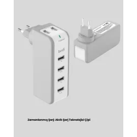 Hızlı Şarj Destekli Zaman Ayarlı Usb Şarj Adaptörü