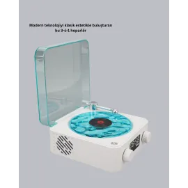 Gece Lambası Stereo Bluetooth Hoparlör Dijital Saatli Vintage Tasarım Çok Fonksiyonlu