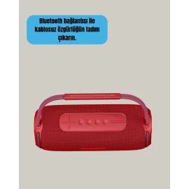 Suya Dayanıklı 20W Rgb Hoparlör Bluetooth, Usb, Sd Kart Ve Aux Girişli