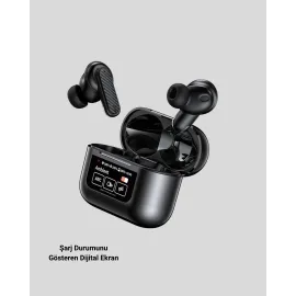 Aktif Gürültü Engelleme (Anc) Kablosuz Bluetooth Kulaklık – Dijital Ekranlı, Dokunmatik Ve Uzun Pil Ömürlü