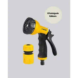 8 Fonksiyonlu Bahçe Sulama Tabancası Seti Çok Amaçlı Hortum Ucu
