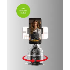 Telefon Ve Kamera Uyumlu 360° Otomatik Takipli Akıllı Masa Tripodu