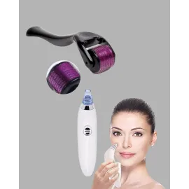 Evde Profesyonel Cilt Bakımı Dermaroller + Siyah Nokta Temizleyici Setı