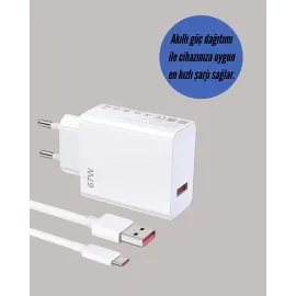 67W Güçlü Şarj Adaptörü Ve Turbo Kablo Uzun Ömürlü Dayanıklı Tasarım