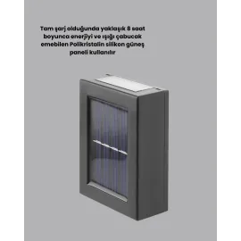 Suya Dayanıklı Güneş Enerjili Bahçe Lambası