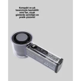 Sessiz Çalışan Taşınabilir Fan | USB Şarjlı ve Kompakt Tasarım