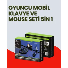 5in1 BT5.3 Mobil Oyun Kiti Klavye Mouse Dönüştürücü Seti