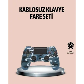 Bluetooth Kablosuz Ps4 Gamepad Çift Motorlu Siyah Controller