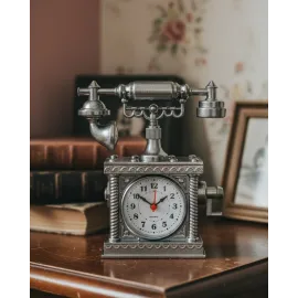 Dekoratif Retro Telefon Masa Saati Çalar Saat Özellikli