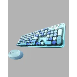 Retro Daktilo Stilli Kablosuz Klavye Mouse Seti – Sessiz ve Şık