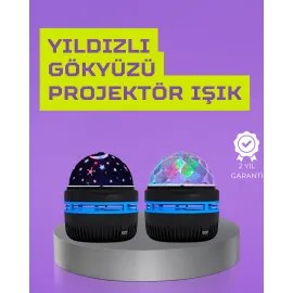 USB’li Yıldız Projektör Lamba – Döner Galaxy Işık Şovu, Çocuk ve Yetişkin Uyku Lambası