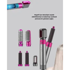 5’i 1 Arada Saç Şekillendirme Seti Negatif İyon Teknolojili ve Hızlı Kurutmalı