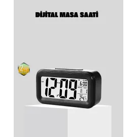 Fotoselli Dijital Masa Saati Aydınlatmalı Alarm Ve Tarih Göstergeli