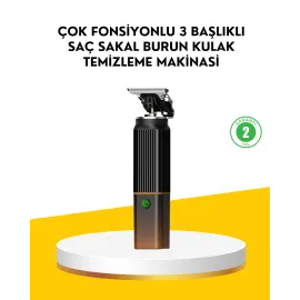3’Ü 1 Arada Şarjlı Erkek Bakım Seti – Saç, Sakal Ve Burun Tüyü Kesme Makinesi