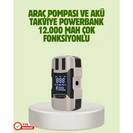 Araç Akü Takviye Cihazı Ve Lastik Şişirme Pompası 12.000 Mah