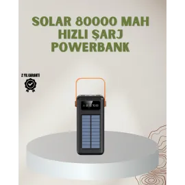 Powerbank Solar Fenerli Çoklu Kablolu Taşınabilir Şarj Aleti