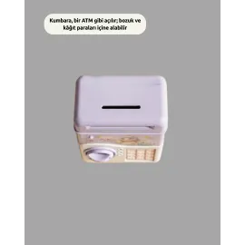 Elektronik Şifreli ATM Görünümlü Çocuk Kumbarası Mor