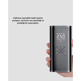 Kablosuz Dijital Lastik Şişirme Pompası Led Işıklı 80W