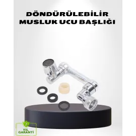 1080° Dönebilen Musluk Ucu – Su Tasarruflu, Esnek ve 360° Çift Eksenli Başlık (Kopya)