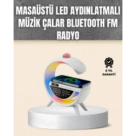 7 Ses Efektli RGB Işıklı FM Destekli Kablosuz Şarjlı Bluetooth Hoparlör