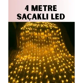 4 Metre Icicle Şelale Led Yılbaşı Perde Işık Sıcak Ambiyans