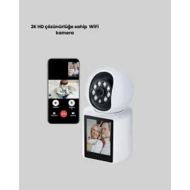 2K Çözünürlüklü İç Mekan Güvenlik Kamerası Çift Yönlü Görüş Ve Sesli Arama