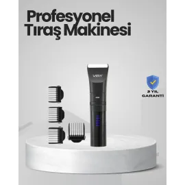 Şarjlı Tıraş Makinesi –Dijital Ekranlı, Hızlı Şarjlı, Profesyonel Kesim Seti