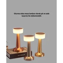 Touch Gece Lambası – Dokunmatik Kontrol, Kablosuz Kullanım, Metal Gövde