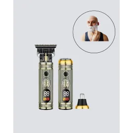 T Bıçaklı Şarjlı Saç Kesme ve Sakal Düzeltici – Burun Trimmerlı 2’si 1 Arada Set