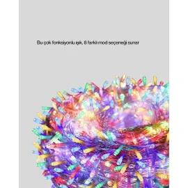 Dekoratif Peri Led 5 m 50 Ampullü Şeffaf Kablo Aydınlatma