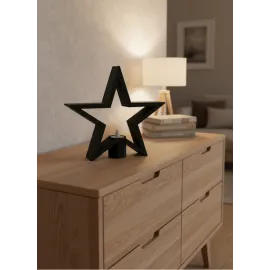Siyah Yıldız Şeklinde Mumluk Loş Işık Dekor Aksesuarı