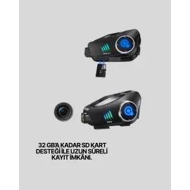 Q28 Motosiklet Kask Bluetooth Kulaklık  Full Hd 1080P Kamera