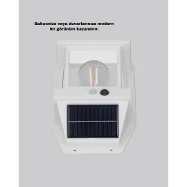 Solar Sensörlü Dış Mekan Lamba 3 Işık Modlu Ve Ip65 Dayanıklı