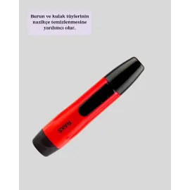 Raks Kırmızı Tüy Temizleme Cihazı Kulak Burun Pilli Ergonomik