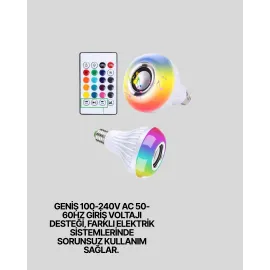 12W Led Ampul – Renkli Işık Ve Dahili Hoparlör Özellikli
