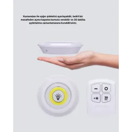 Kablosuz Gün Işığı 3’lü LED Spot Lamba Kumandalı